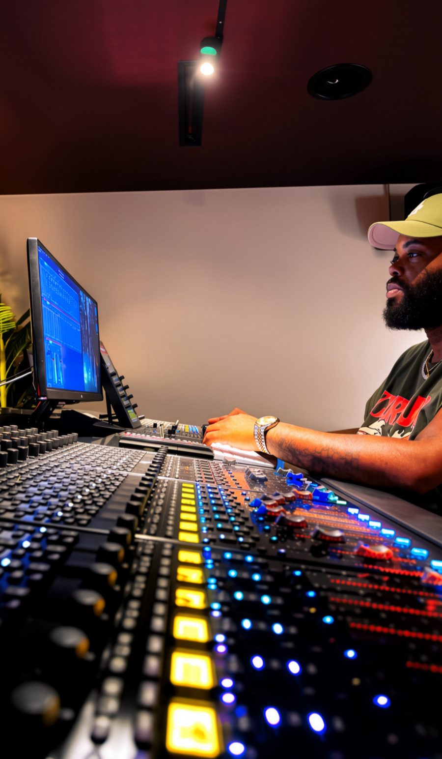 Brandon Goodwin at the mixing console